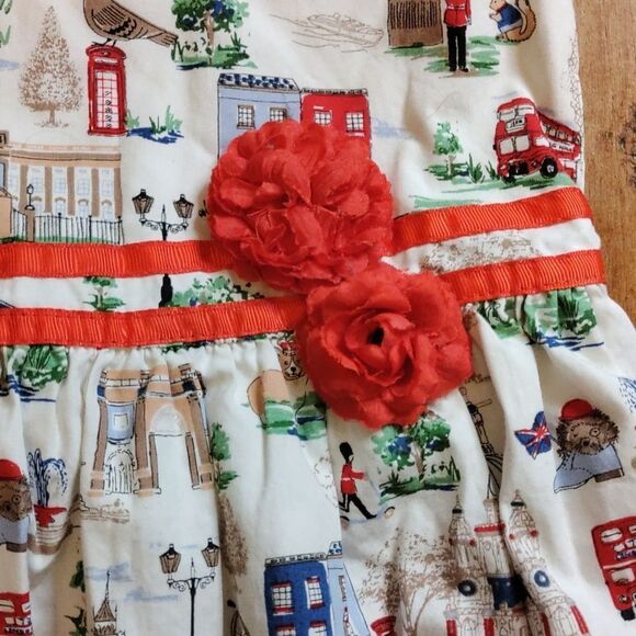 Papa Dress 4T London Themed Cotton Lined Graphic British Spring Easter - Picture 3 of 9